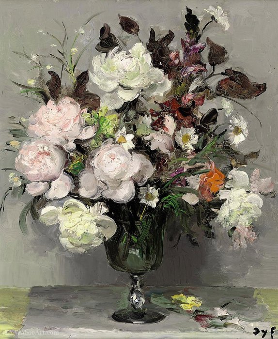 Order Oil Painting Replica Peonies by Marcel Dyf (Inspired By) (1899-1985, France) | ArtsDot.com