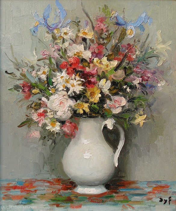 Order Paintings Reproductions Summer flowers by Marcel Dyf (Inspired By) (1899-1985, France) | ArtsDot.com