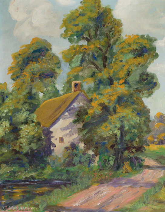 Order Oil Painting Replica Cottage by the Road by Karl Albert Buehr (1866-1952) | ArtsDot.com