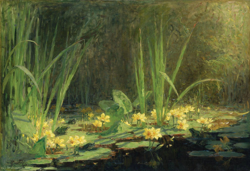 Order Oil Painting Replica The Pool with Frogs, (1908) by Pierre-Eugène Montézin (1874-1946) | ArtsDot.com