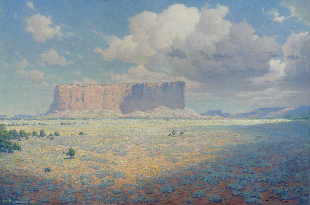 Buy Museum Art Reproductions Arizona Landscape with Two Riders, (1911) by William Robinson Leigh (Inspired By) (1866-1955, United States) | ArtsDot.com