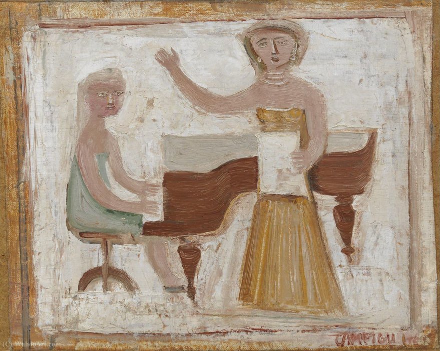 Order Oil Painting Replica Untitled (777) by Massimo Campigli (Inspired By) (1895-1971, Germany) | ArtsDot.com