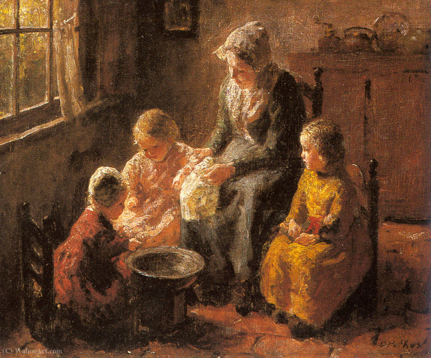 Mother and Children in an Interior by Bernard Pothast (1882-1966) Bernard Pothast | ArtsDot.com