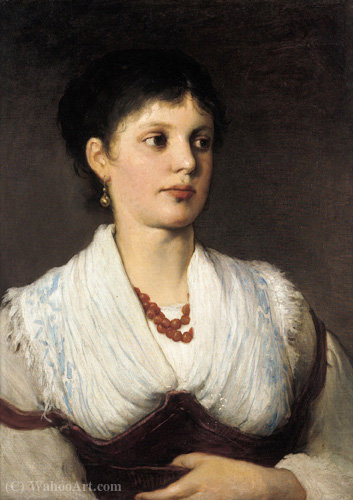 Order Art Reproductions A portrait of a woman in native costume by Gabriel Cornelius Ritter Von Max (1840-1915) | ArtsDot.com