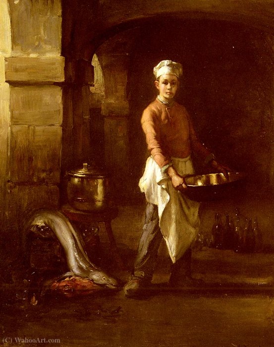 Order Art Reproductions The kitchen boy by Joseph Bail (1825-1883) | ArtsDot.com
