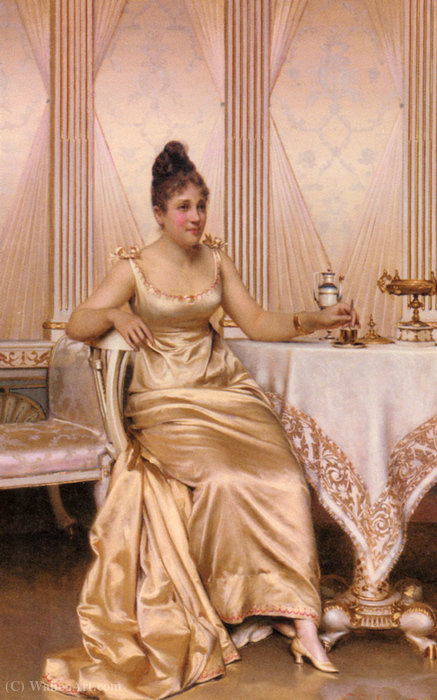 Order Oil Painting Replica Afternoon tea by Charles Joseph Frédéric Soulacroix (1858-1933) | ArtsDot.com