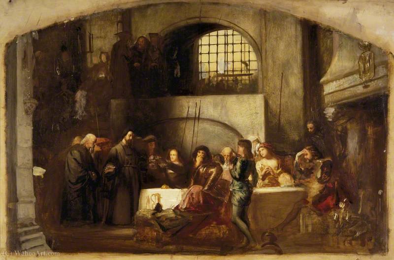 Order Paintings Reproductions George Wishart Administering the Sacrament in the Prison of the Castle of St Andrews on the Day of his Execution by Thomas Duncan (Inspired By) (1874-1966) | ArtsDot.com