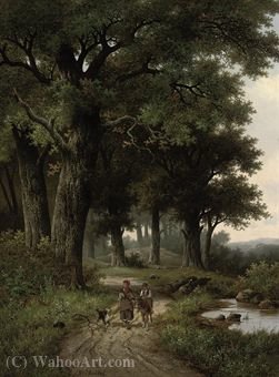 Buy Museum Art Reproductions A walk in the forest by Hendrik Pieter Koekkoek (1843-1927) | ArtsDot.com