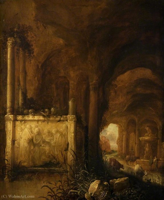 Order Artwork Replica A Tomb in a Grotto by Abraham Van Cuylenborch (1620-1658, Netherlands) | ArtsDot.com