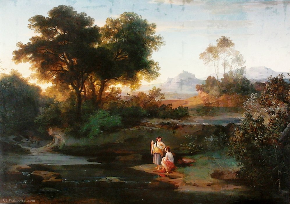 Buy Museum Art Reproductions Italian landscape. by Adrian Ludwig Richter (1803-1884, Germany) | ArtsDot.com