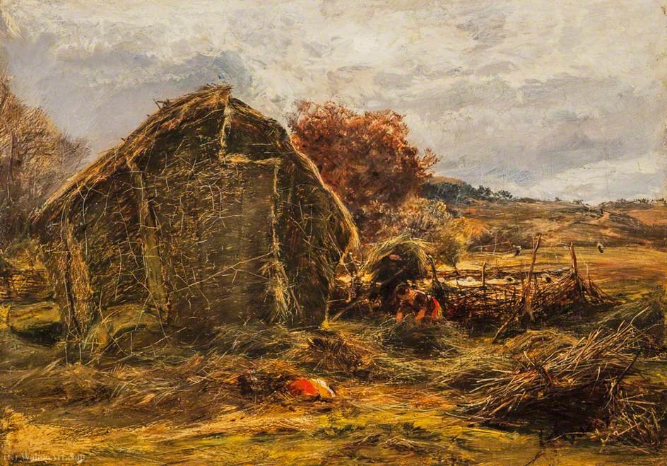 Order Oil Painting Replica A sheepfold, haslemere by Alexander Junior Fraser (1828-1899) | ArtsDot.com