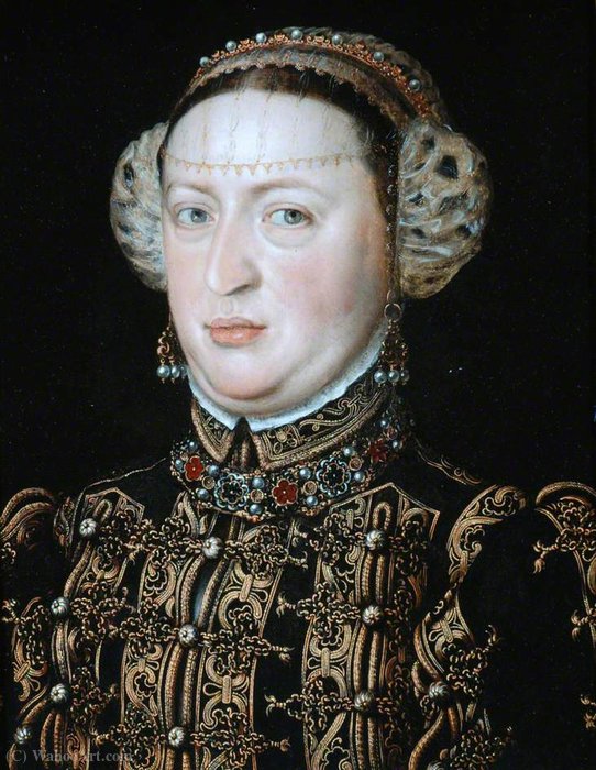Order Oil Painting Replica Catherine of Austria, Queen of Portugal by Alonso Sanchez Coello (1531-1588, Spain) | ArtsDot.com