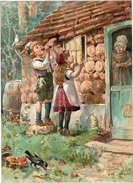 Order Paintings Reproductions Hansel and Gretel by Ambrose Dudley (1867-1951, United Kingdom) | ArtsDot.com
