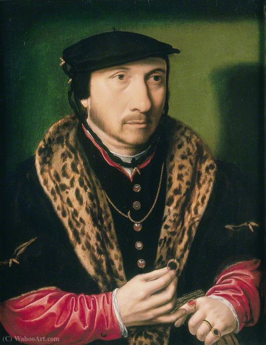 Order Oil Painting Replica Portrait of an Unknown Gentleman by Ambrosius Benson (1497-1550, Italy) | ArtsDot.com