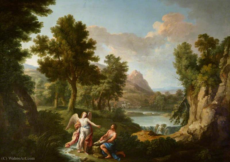 Order Paintings Reproductions Landscape with Tobias and the Angel by Andrea Locatelli (1695-1741, Italy) | ArtsDot.com