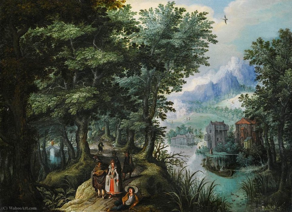 Order Oil Painting Replica River landscape by Anthonie Mirou (1578-1621, France) | ArtsDot.com