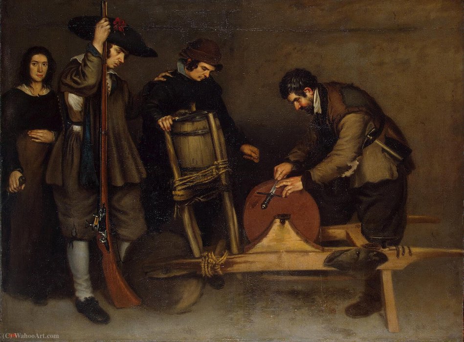 Buy Museum Art Reproductions Sharpener by Antonio De Puga (1602-1648, Spain) | ArtsDot.com