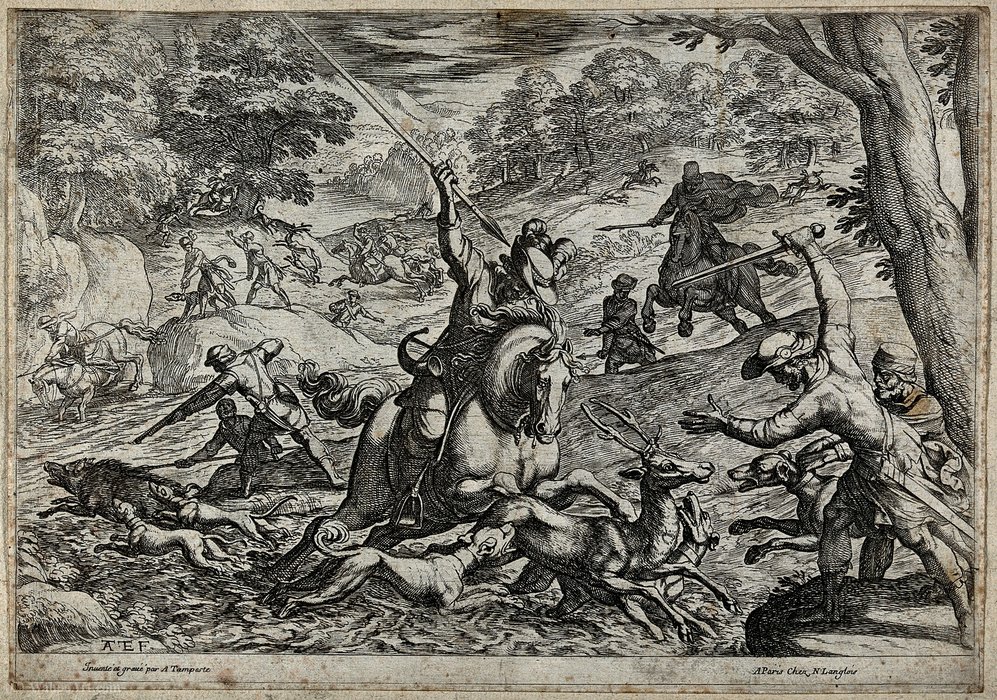 Order Paintings Reproductions A tumultous hunting scene in which a stag is hunted into the by Antonio Tempesta (1555-1630, Italy) | ArtsDot.com