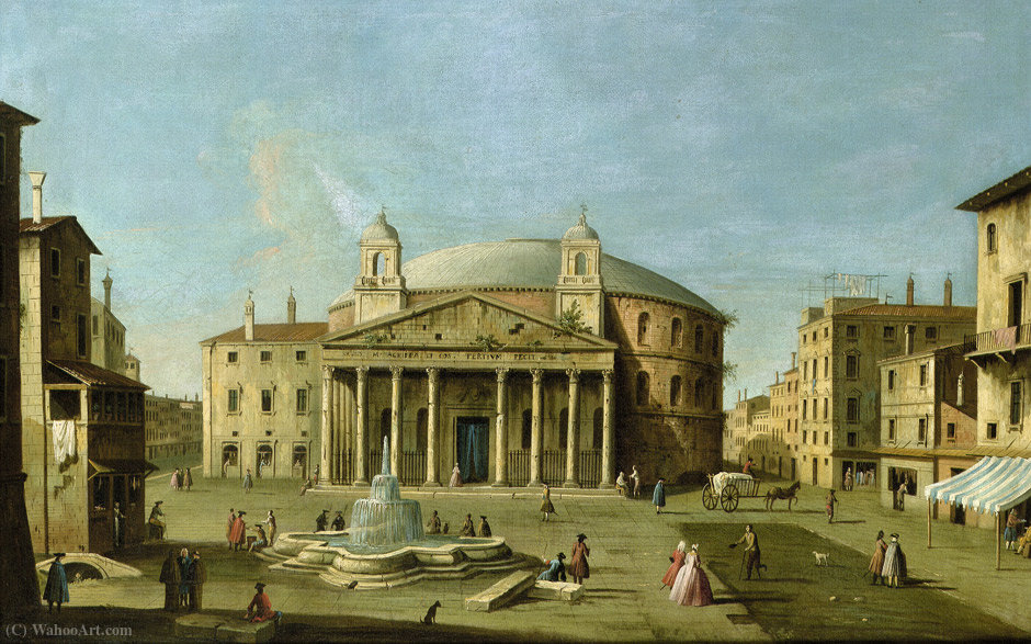 Buy Museum Art Reproductions View of the Pantheon in Rome by Apollonio Domenichini (Maestro Della Fondazione Langmatt) (1715-1770, Italy) | ArtsDot.com