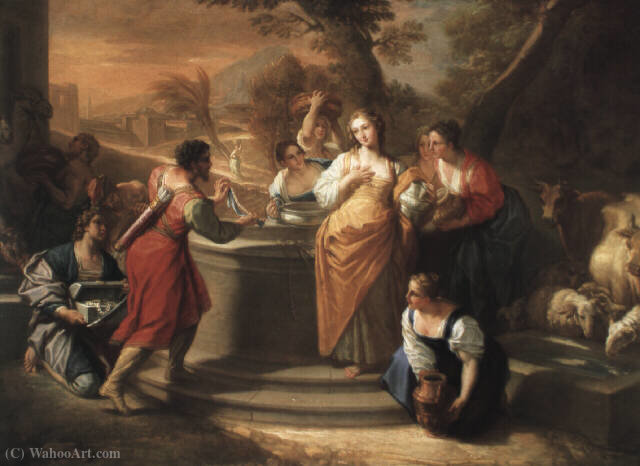 Order Paintings Reproductions Rebecca at the well by Benedetto Luti (1666-1724, Italy) | ArtsDot.com