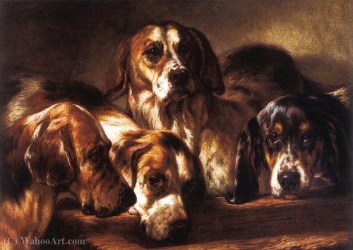 Order Oil Painting Replica French hounds by Benno Raffael Adam (1812-1892, Germany) | ArtsDot.com