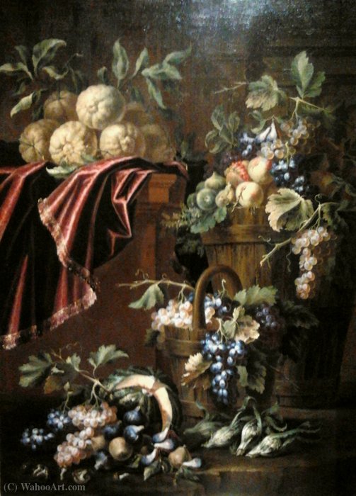 Order Paintings Reproductions Still life with grapes. by Christian Berentz (1658-1722, Germany) | ArtsDot.com