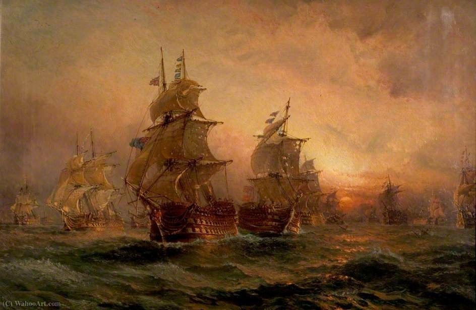 Order Oil Painting Replica The Evening of Trafalgar by Claude Thomas Stanfield Moore (1853-1901, United Kingdom) | ArtsDot.com