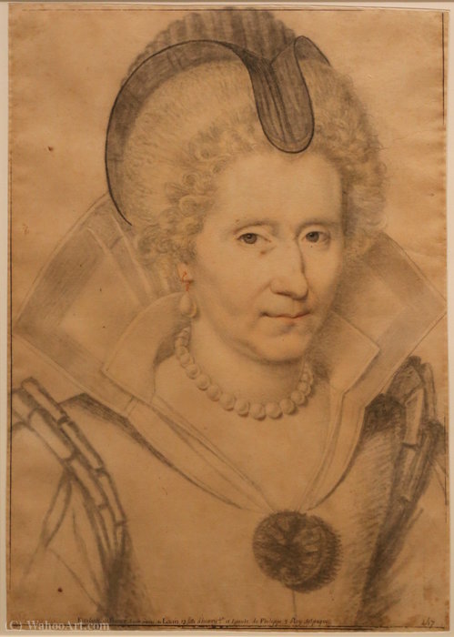 Order Oil Painting Replica Portrait of Elisabeth of France by Daniel Dumonstier (1574-1646, France) | ArtsDot.com