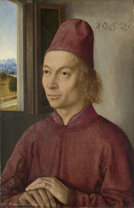 Buy Museum Art Reproductions Portrait of a Man by Dieric The Younger Bouts (1415-1475, Belgium) | ArtsDot.com