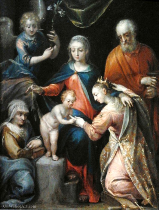 Order Art Reproductions Mystical Marriage of Saint Catherine. by Dirck De Quade Van Ravesteyn (1565-1620) | ArtsDot.com