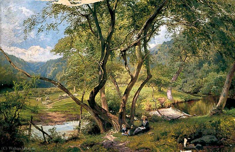 Order Oil Painting Replica View on the River Derwent at Fisherman`s Bridge by Edward Henry Holder (1847-1922, United Kingdom) | ArtsDot.com