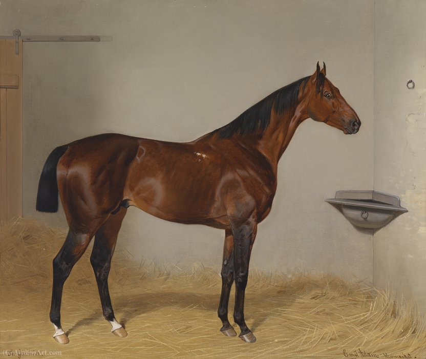 Buy Museum Art Reproductions Pferd portrait by Emil Franz Adam (1843-1924, Germany) | ArtsDot.com