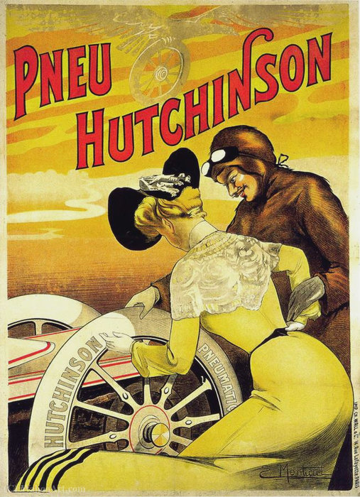 Order Artwork Replica Advertising poster for Hutchinson tyres. by Ernest Montaut (1878-1909, France) | ArtsDot.com