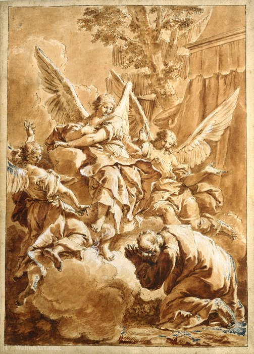 Order Artwork Replica Abraham and the Three Angels by Francesco Fontebasso (1707-1769, Italy) | ArtsDot.com