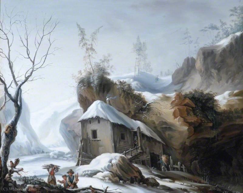 Order Oil Painting Replica Snowy landscape by Francesco Foschi (1710-1780, Italy) | ArtsDot.com