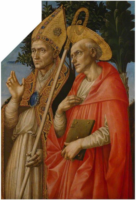 Order Paintings Reproductions Saints Zeno and Jerome by Francesco Di Stefano Pesellino (1422-1457) | ArtsDot.com