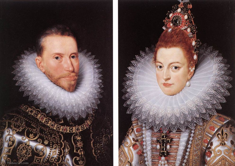 Order Paintings Reproductions Portraits of Archduke Albrecht and Archduchess Isabella by Frans The Elder Pourbus | ArtsDot.com