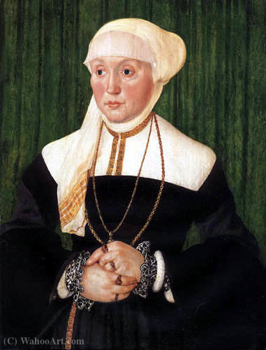 Order Oil Painting Replica Portrait of a lady at the age of twenty-seven by Hans Mielich (1516-1573, Germany) | ArtsDot.com