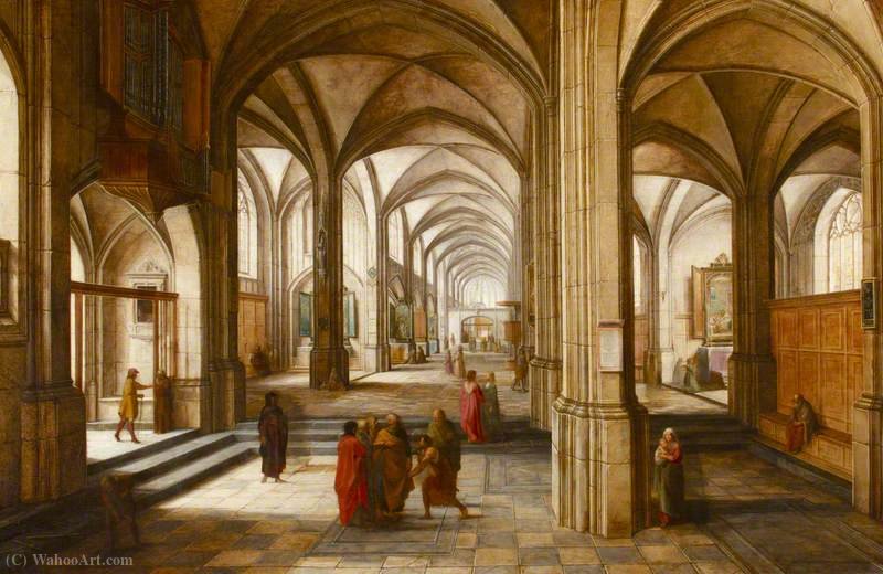 Buy Museum Art Reproductions An Imaginary Church or Cathedral Interior, with a Biblical Scene by Hendrick Van The Younger Steenwyck (1580-1649, Belgium) | ArtsDot.com