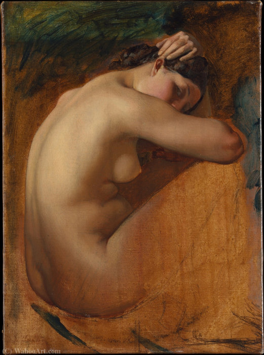 Order Oil Painting Replica Study of a Female Nude by Henri Lehmann (1814-1882, Germany) | ArtsDot.com