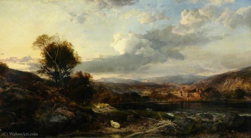 Buy Museum Art Reproductions Mountainous Landscape with a Ruin by Henry Bright (1812-1873, United Kingdom) | ArtsDot.com