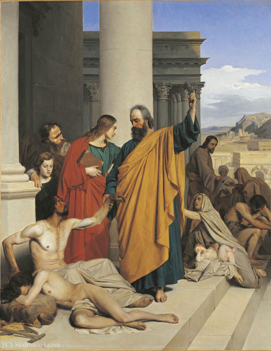 Order Art Reproductions St. Peter healing a lame by Isidore Alexandre Augustin Pils (1815-1875, France) | ArtsDot.com