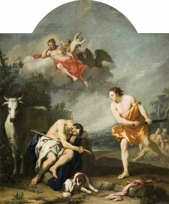 Buy Museum Art Reproductions Mercury about to Kill Argus Having Lulled Him to Sleep by Jacopo Amigoni (1682-1752, Italy) | ArtsDot.com