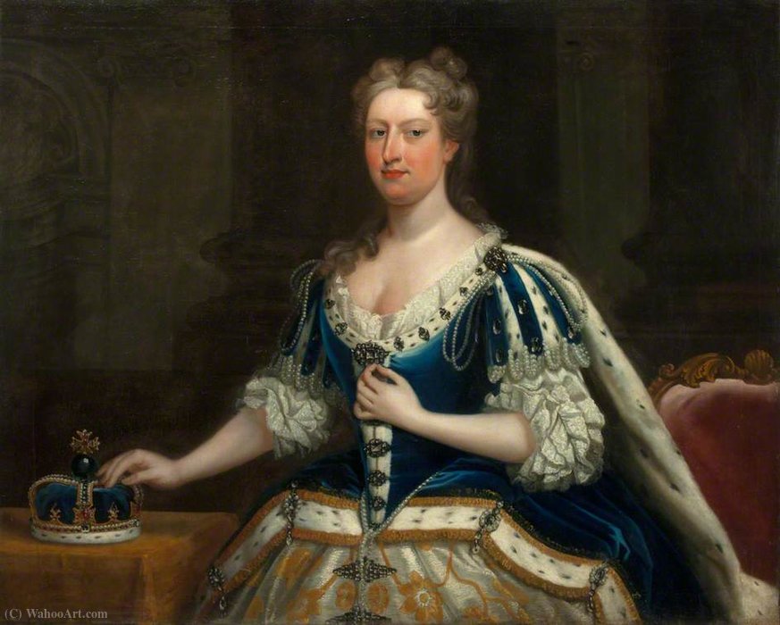 Order Art Reproductions Queen Caroline of Brandenburg-Anspach by Jacopo Amigoni (1682-1752, Italy) | ArtsDot.com