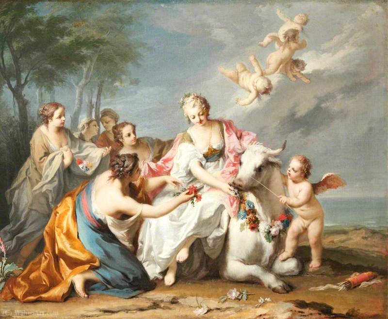 Order Oil Painting Replica The Rape of Europa by Jacopo Amigoni (1682-1752, Italy) | ArtsDot.com