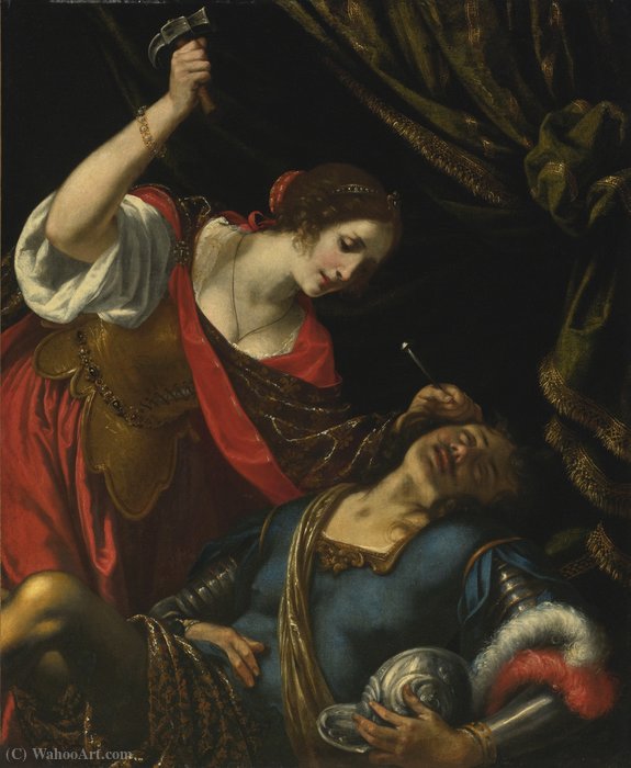 Order Art Reproductions Jael and Sisera by Jacopo Vignali (1592-1664, Italy) | ArtsDot.com