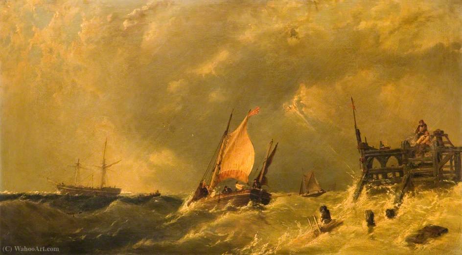Order Oil Painting Replica The storm by James Edwin Meadows (1828-1888) | ArtsDot.com
