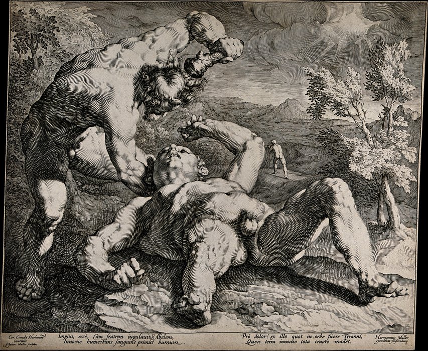 Order Oil Painting Replica Cain violently kills Abel by Jan Harmensz Muller (1571-1628, Netherlands) | ArtsDot.com