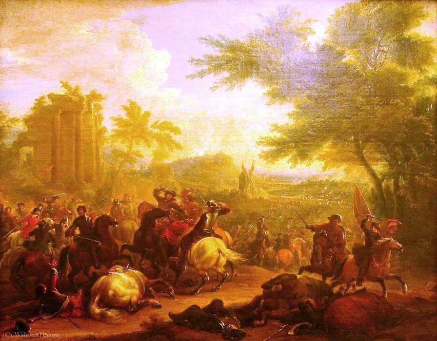 Order Paintings Reproductions The battle of Cassano by Jean Baptiste Martin (1714-1789, France) | ArtsDot.com
