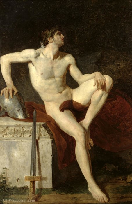 Order Paintings Reproductions Gladiateur assis by Jean Germain Drouais (1763-1788, France) | ArtsDot.com